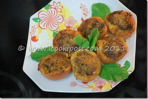 Gobhi stuffed tamatar Gobhi stuffed tamatar